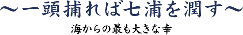 「一頭捕れば七浦を潤す」～海からの最も大きな幸～