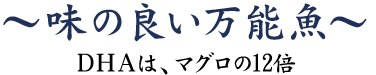 味の良い万能魚～DHAは、マグロの12倍～